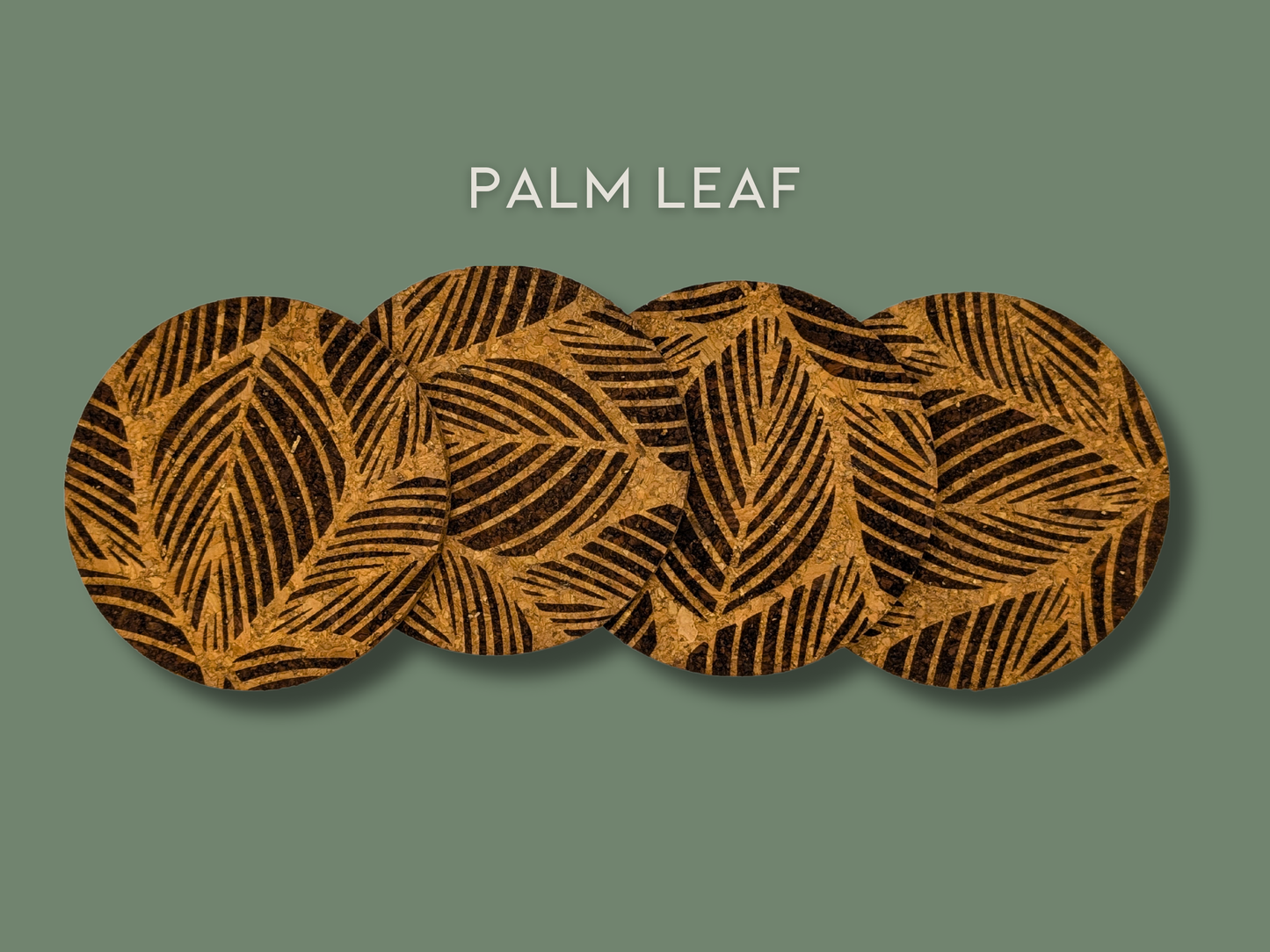 Patterned Round Cork Coasters (set of 4)