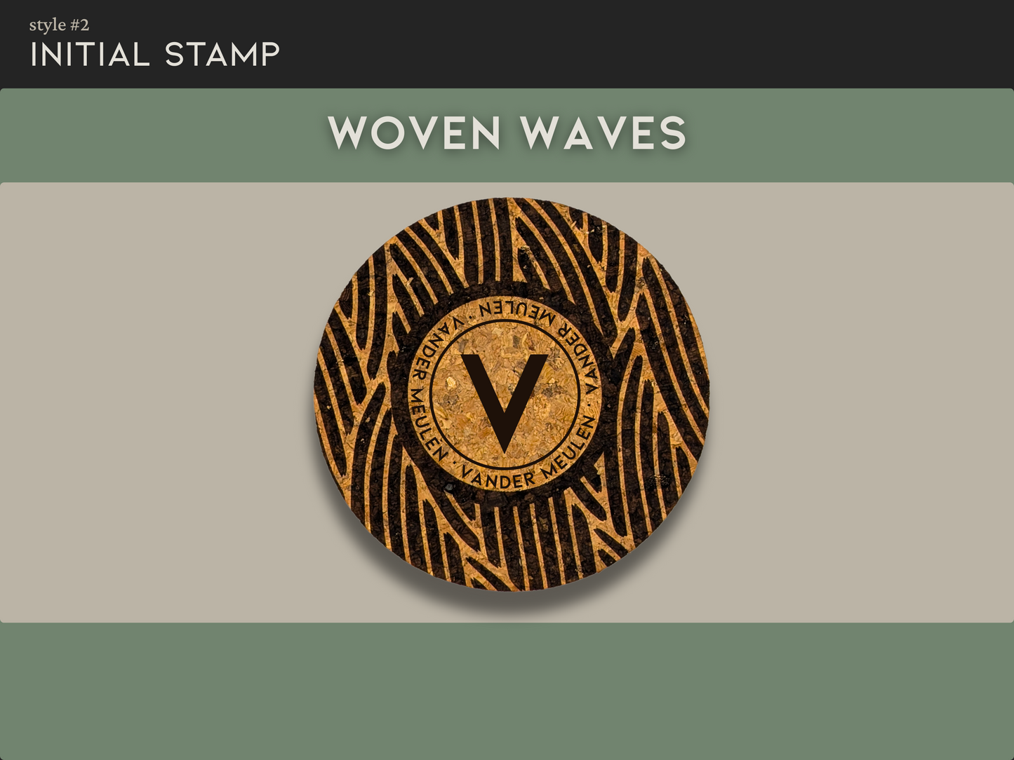 Personalized Round Cork Coasters with Name and Initial (set of 4)