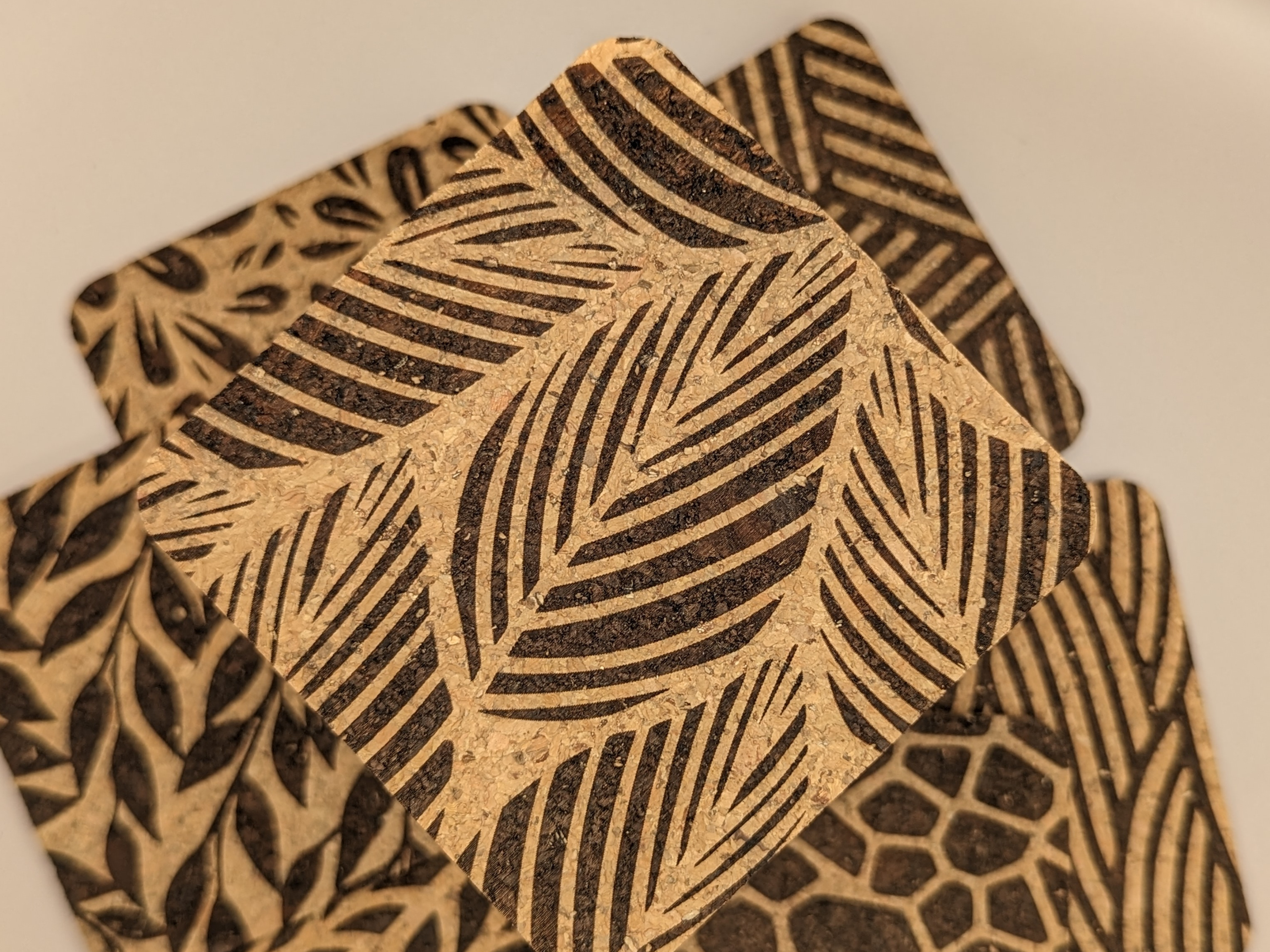 100mm Square Neoprene Cork Coasters – Protect Tables From Hot & Cold Drinks (Choose Your Quantity)