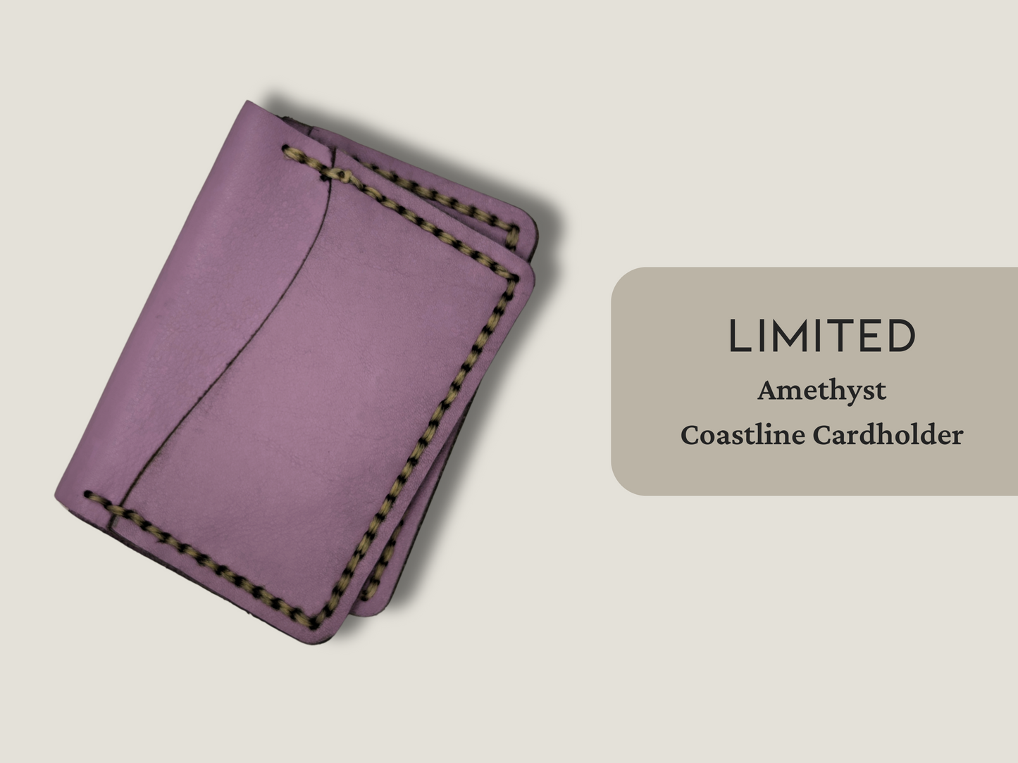 Limited Coastline Cardholder / Wallet in Reclaimed Amethyst Leather