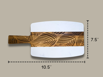 Large Acacia Wood and Marble Serving / Charcuterie Board