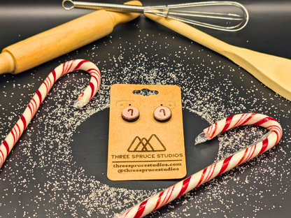 Linzer Cookie Earrings in Super-Light Wood