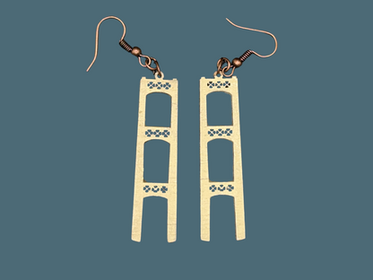 Mighty Mac Mackinac Bridge Earrings in Super-Light Wood