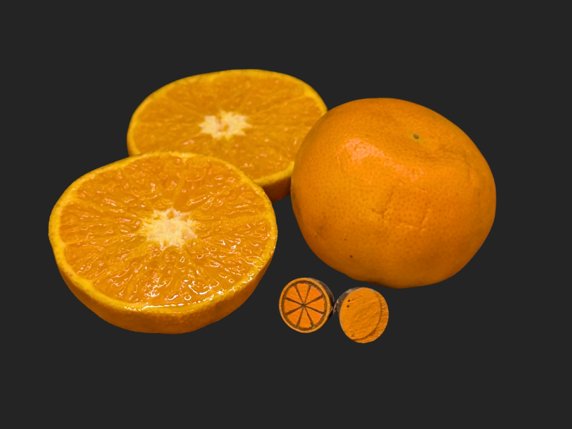 Orange Earrings in Super-Light Wood – threesprucestudios
