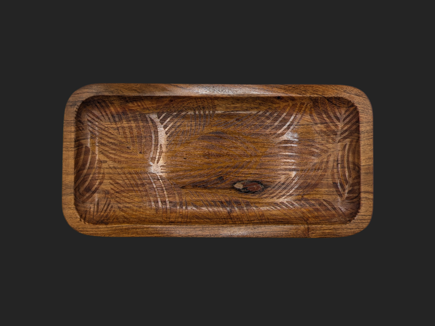 Limited: Large Acacia Palm Leaf Wood Appetizer / Multipurpose Tray