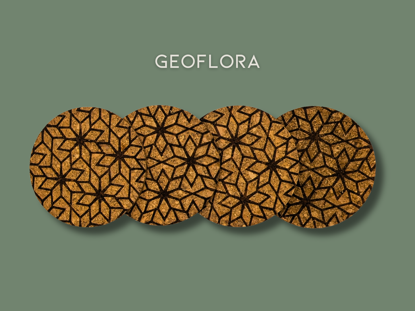 Patterned Round Cork Coasters (set of 4)