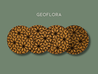 Patterned Round Cork Coasters (set of 4)