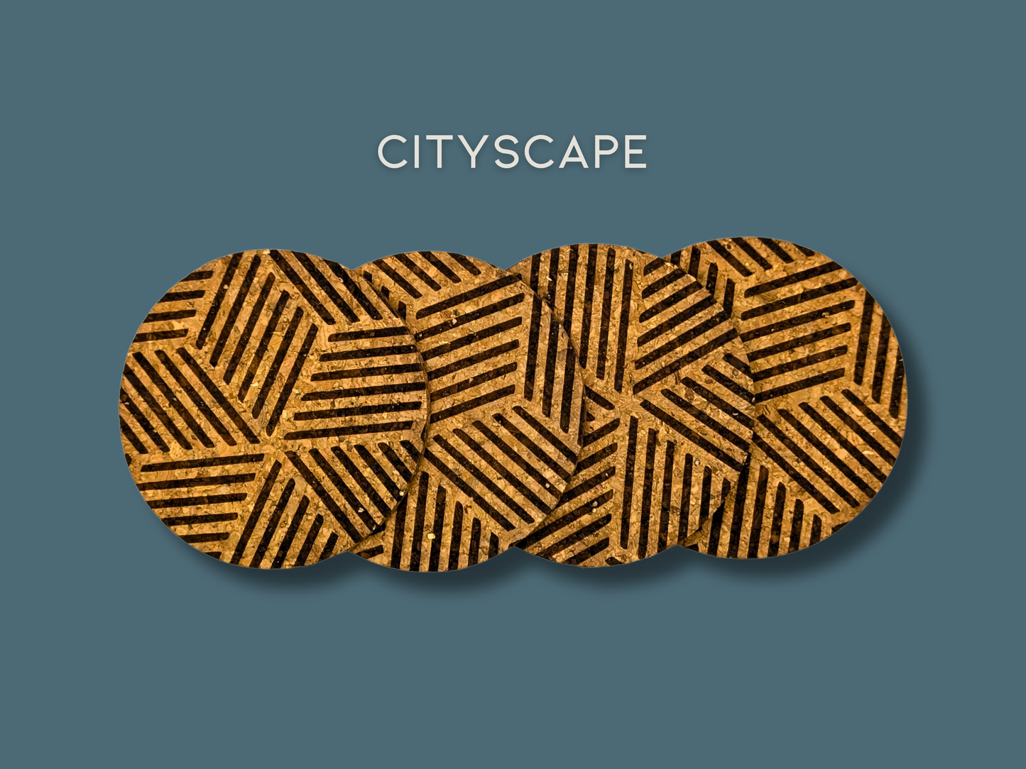Patterned Round Cork Coasters (set of 4)