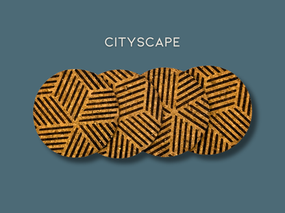 Patterned Round Cork Coasters (set of 4)