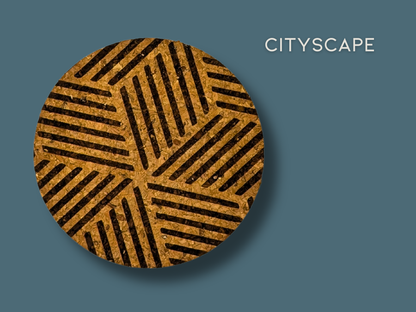 Patterned Round Cork Coasters (set of 4)