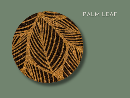 Patterned Round Cork Coasters (set of 4)
