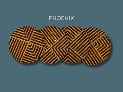 Patterned Round Cork Coasters (set of 4)