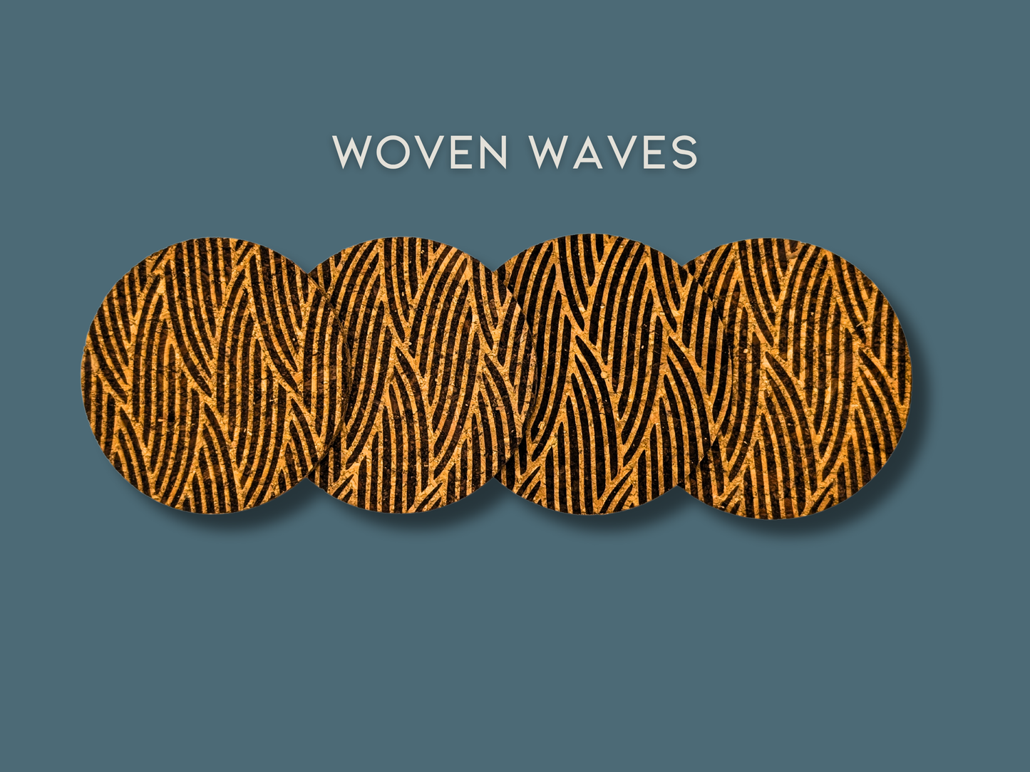 Patterned Round Cork Coasters (set of 4)