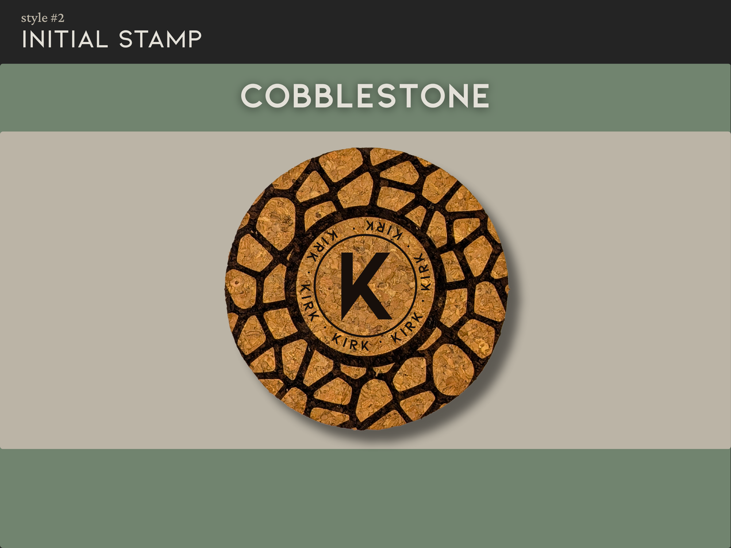 Personalized Round Cork Coasters with Name and Initial (set of 4)