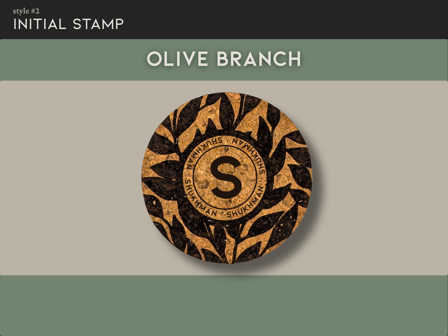 Personalized Round Cork Coasters with Name and Initial (set of 4)