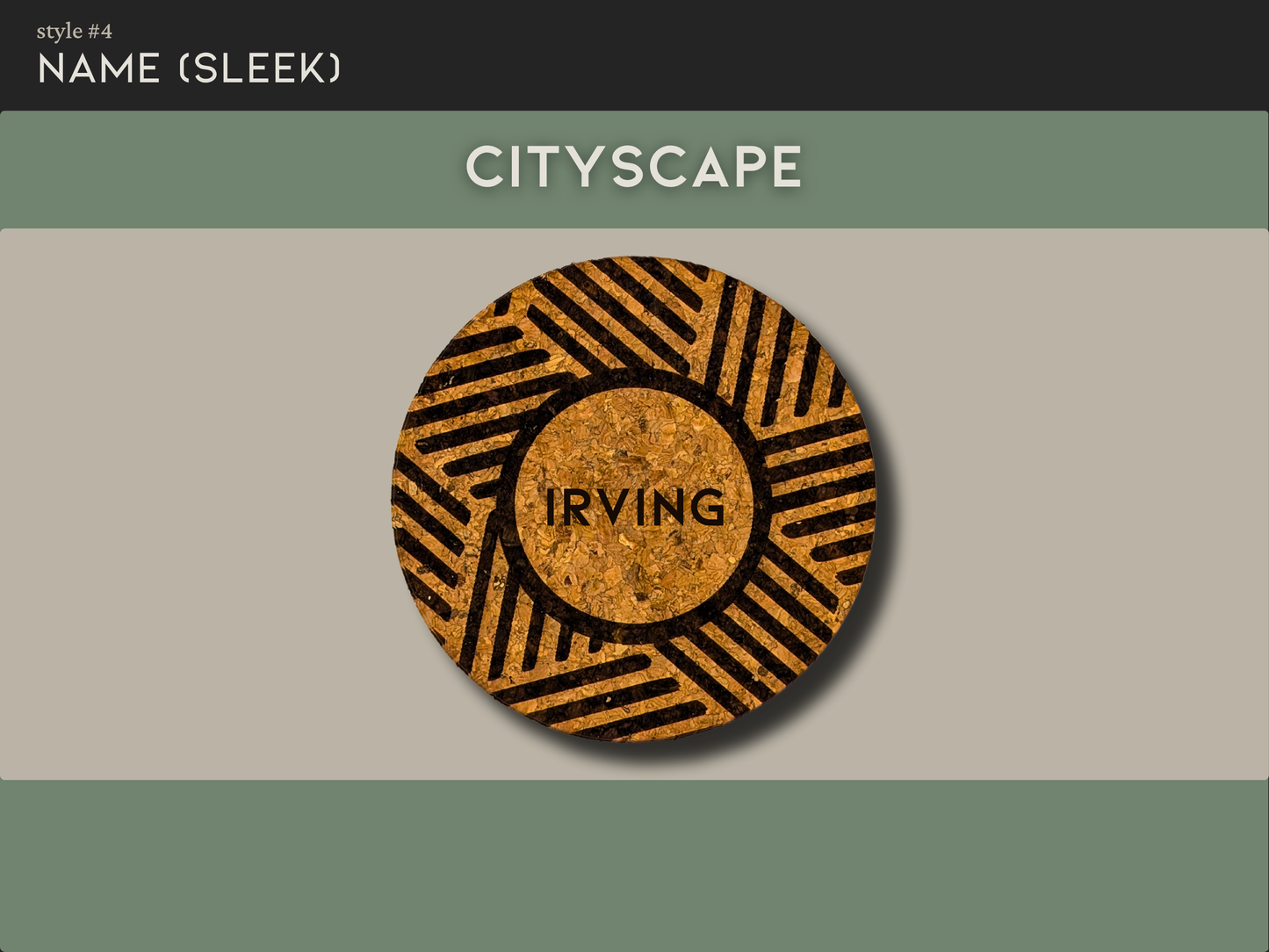 Personalized Round Cork Coaster with Name (Individual Coaster)