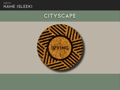 Personalized Round Cork Coaster with Name (Individual Coaster)