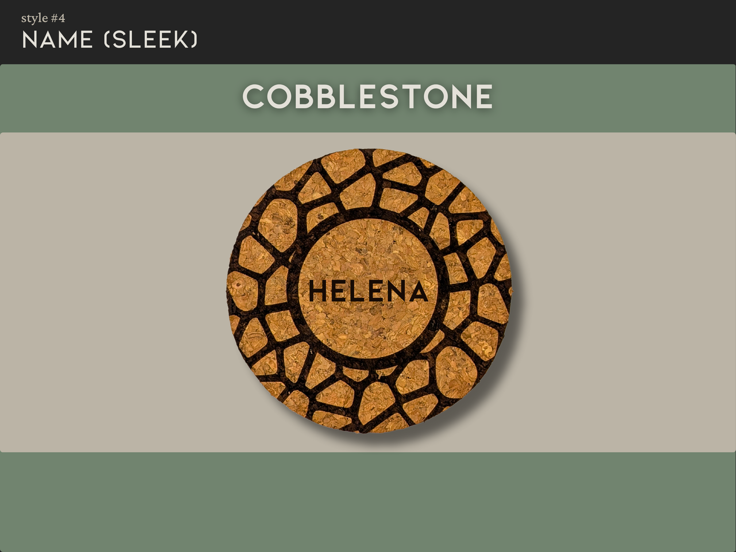 Personalized Round Cork Coaster with Name (Individual Coaster)