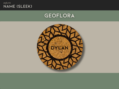 Personalized Round Cork Coaster with Name (Individual Coaster)