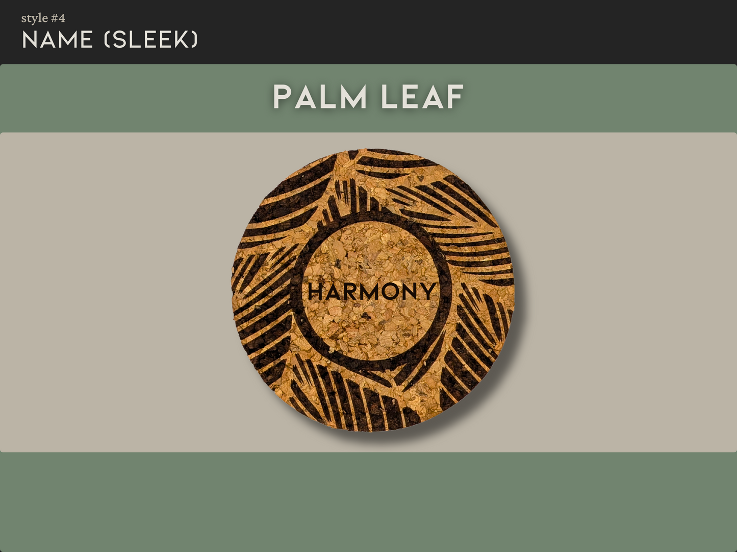 Personalized Round Cork Coaster with Name (Individual Coaster)