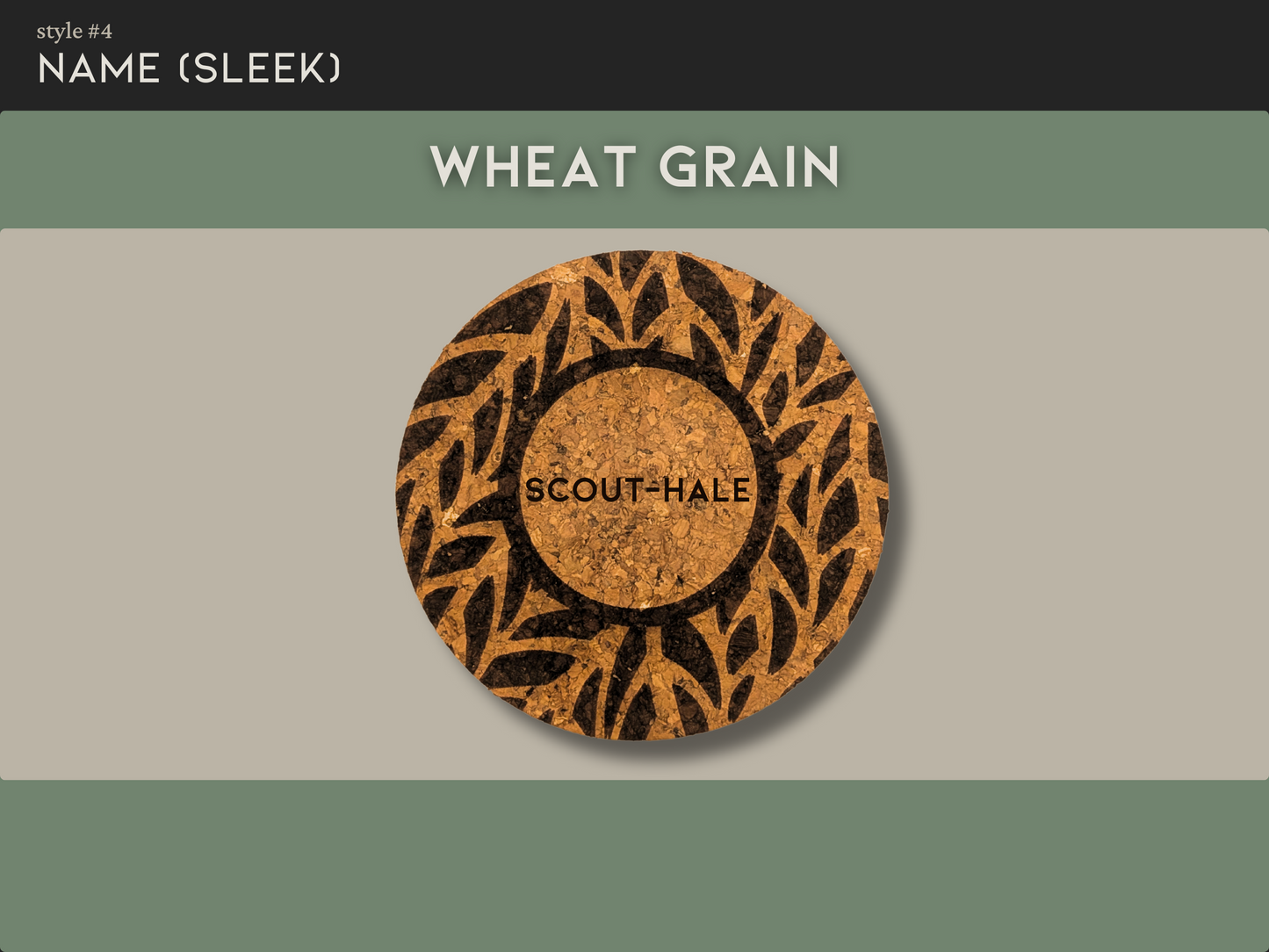 Personalized Round Cork Coaster with Name (Individual Coaster)