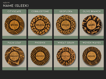 Personalized Round Cork Coaster with Name (Individual Coaster)